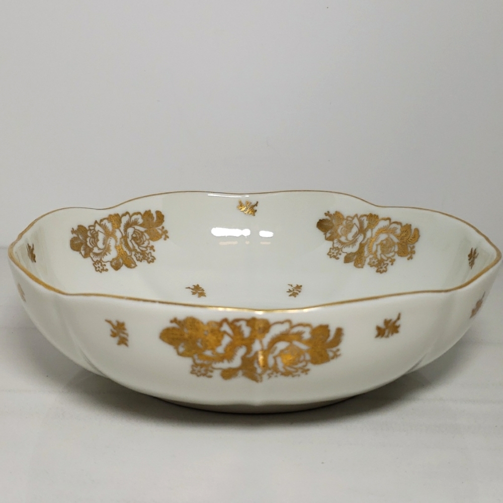 Vintage Hand Painted Pate de Limoges France Porcelain Serving Bowl Trinket Dish